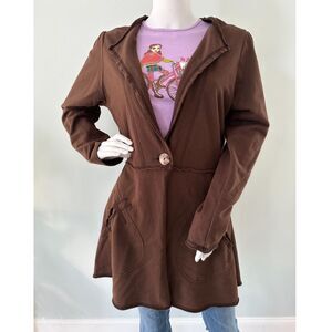 Vintage Y2k Color Me Cotton CMC Brown Boho Tunic Jacket Whimsygoth size M